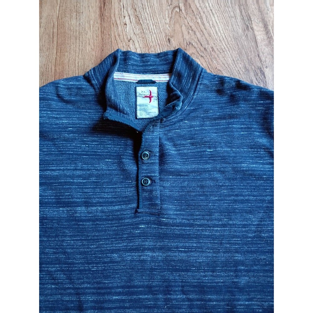 Relwen Mens XL Blue Heather Long Sleeve Henley pullover - Picture 8 of 10